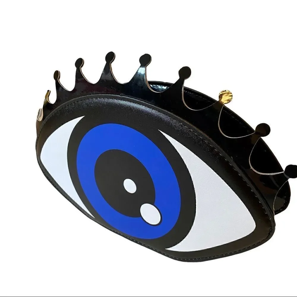Awesome Evil Eye Patent Leather Crossbody w/ Detachable Gold Chain. Never Used
